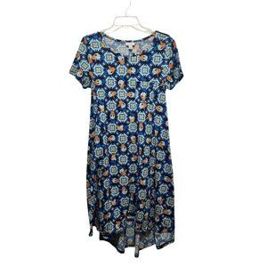 Lularoe Disney Donald Duck Carly High Low Dress All Over Print Sz XS LLR Blue